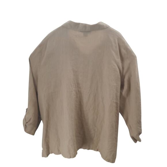 David Dart Collection Vintage Linen ladies button up beige Size 3x Quiet luxury - Picture 2 of 9